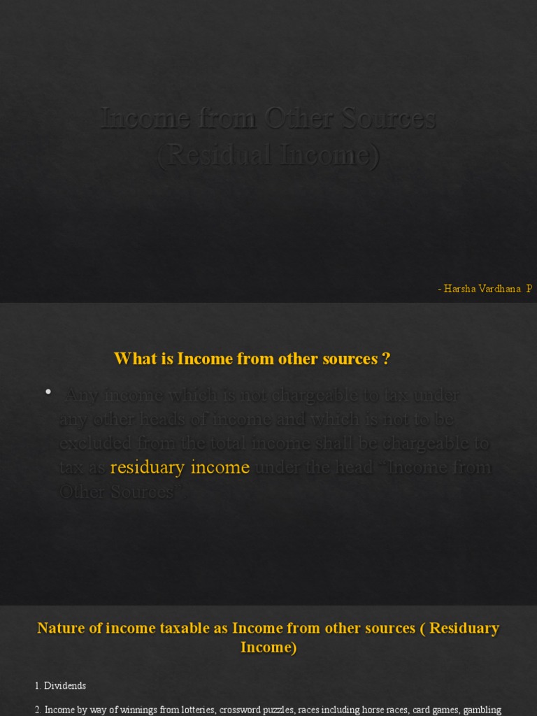 Income From Other Sources | PDF | Expense | Taxes
