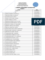 NATIONAL CAREER ASSESSMENT EXAMINATION List