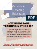 Teaching Methods Reported By Group 1