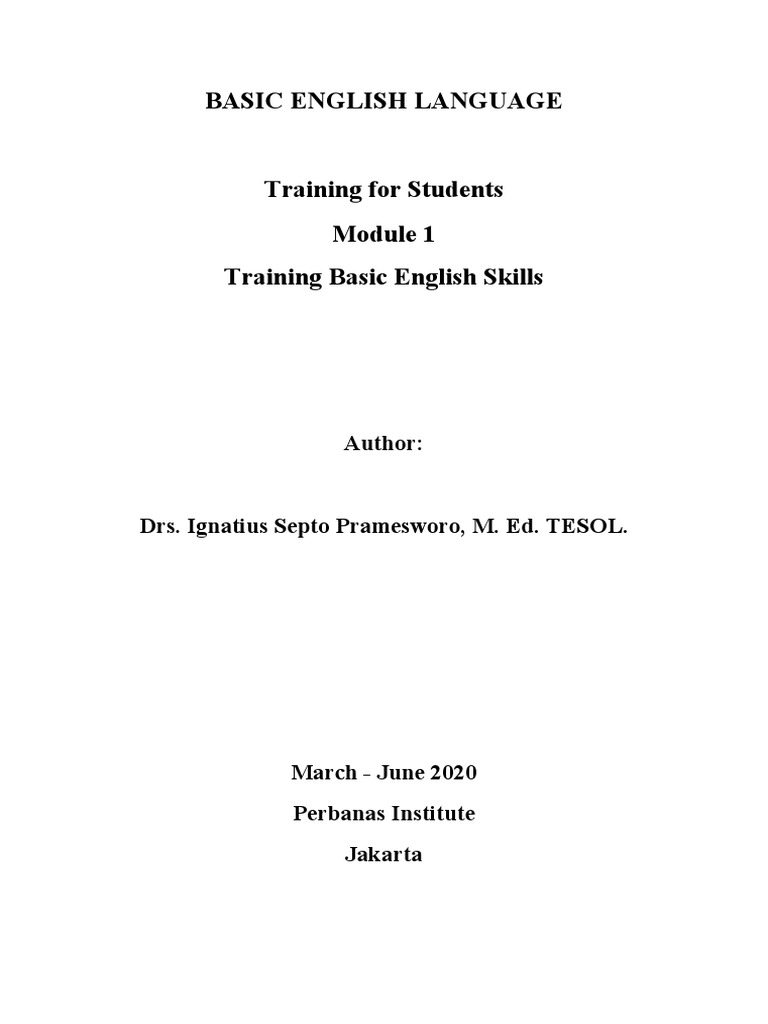Basic English Skills Training Module | PDF | Adverb | Verb