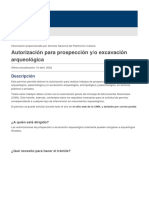 Autorización para Prospección y - o Excavación Arqueológica