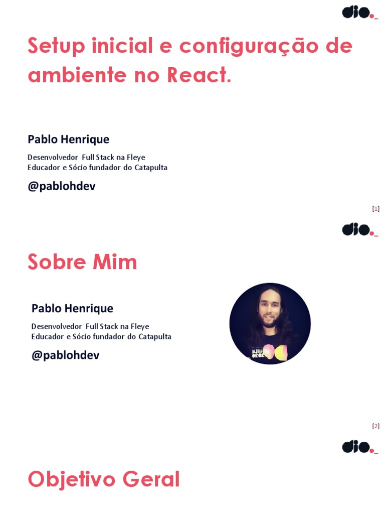 Setup inicial react com node npm yarn e vscode pdf script java