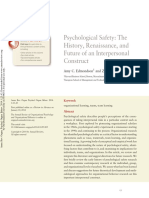 Psychological Safety - The History, Renaissance, and Future of An Interpersonal Construct