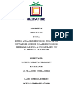 Estudio y Análisis Jurídico de La Teoría de Los Contratos de Sociedad en La Legislación de La República Dominicana y Su Comparación Con La R