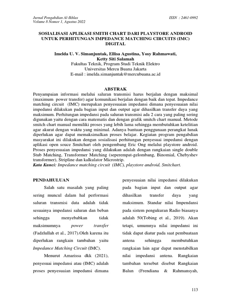 Sosialisasi Aplikasi Smith Chart Dari Playstore Android Untuk