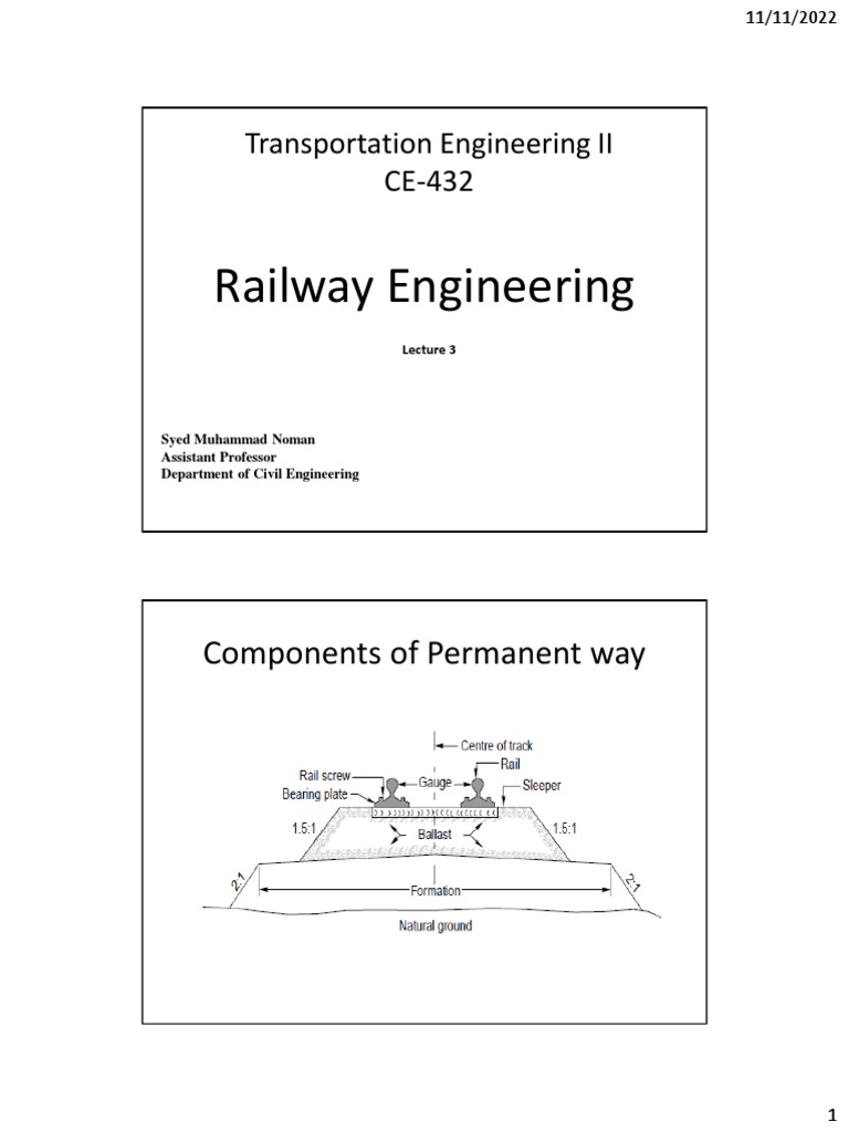 Components of Permanent Way | PDF | Building Engineering | Rail Transport