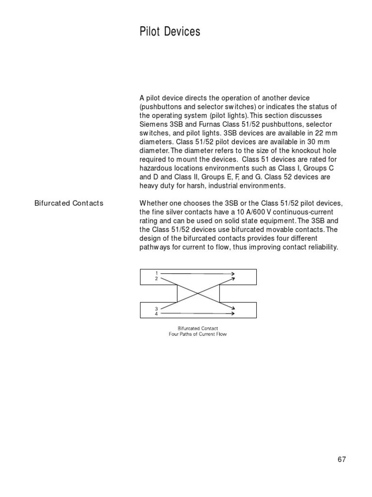 Pilot Devices: Bifurcated Contacts | PDF