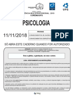 PROVA DE RESIDENCIA MULTIPROFISSIONAL EM PSICOLOGIA DA UFG 2018