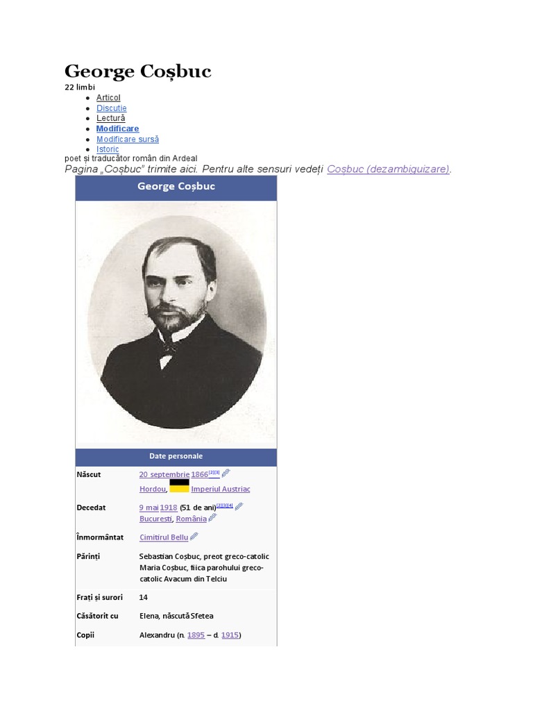 George Cosbuc | PDF