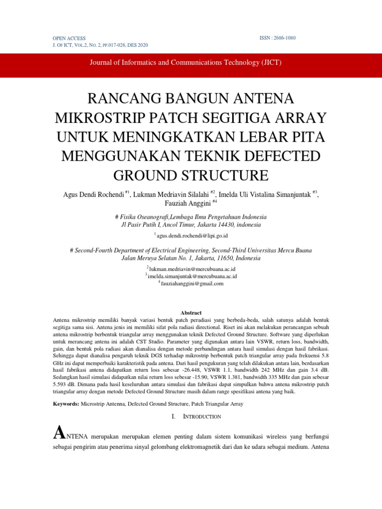 Rancang Antena Patch Segitiga DGS | PDF | Teknologi & Rekayasa
