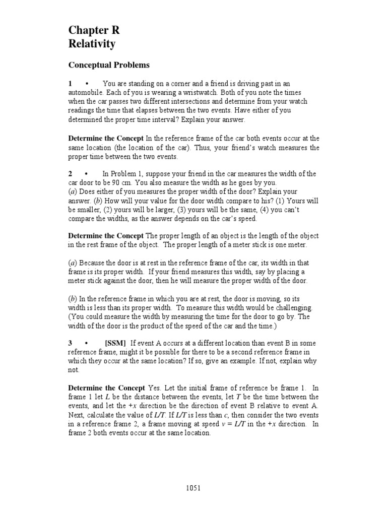 Chapter R Relativity Conceptual Problems | PDF
