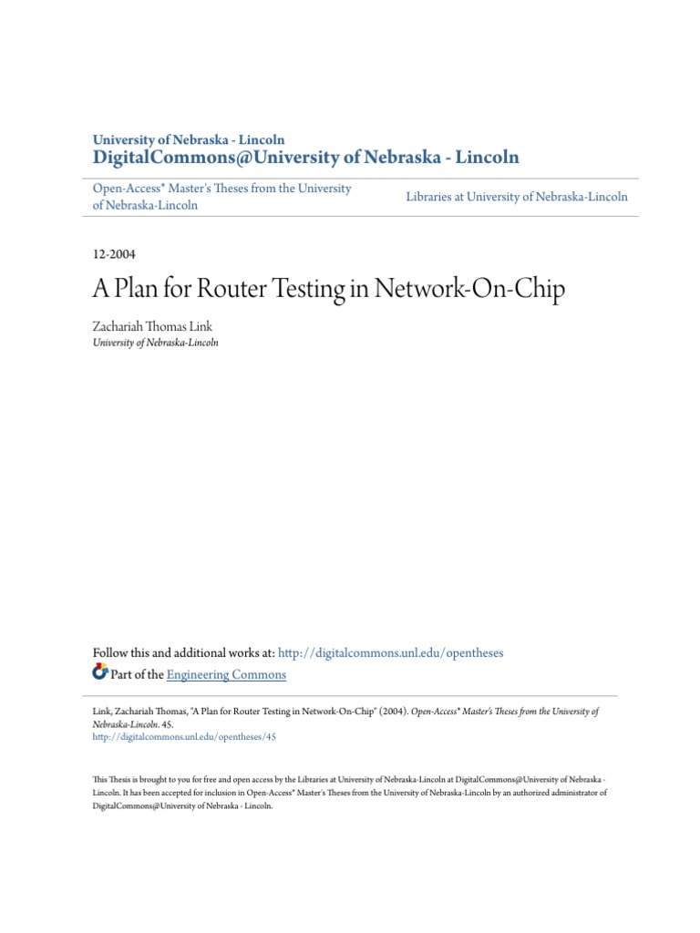 A Plan For Router Testing in Network-On-Chip | PDF | Computers ...