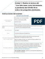 Actividad 1 Lectura COVID-19 en Ecuador" y Responda A Las Preguntas Planteadas