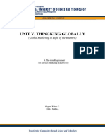 Unit V. Thingking Globally: Nueva Ecija University of Science and Technology