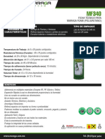 MF340: Ficha técnica de Maraga Foam (poliuretano