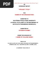 Internship Report Cover Page Template | PDF