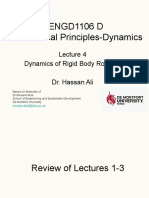 ENGD1106 D Mechanical Principles-Dynamics: Dynamics of Rigid Body Rotation Dr. Hassan Ali
