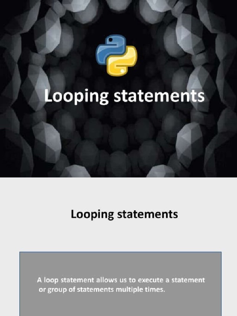 Looping Statement in Python | PDF