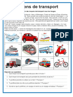 Moyens de Transport Comprehension Ecrite Texte Questions Liste de Voca 135374