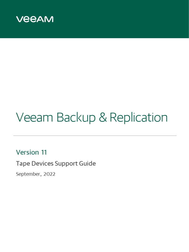 Veeam Backup 11 0 Tapes User Guide PDF Backup Replication