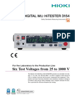 Digital Mω Hitester: Six Test Voltages from 25 to 1000 V