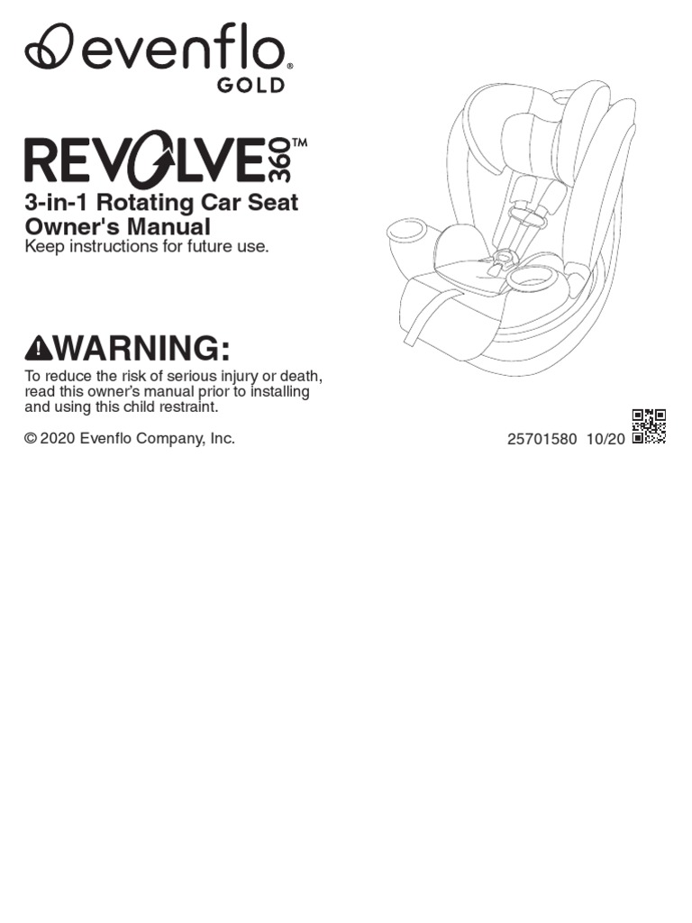 Evenflo Manual Carseat PDF Seat Belt Airbag