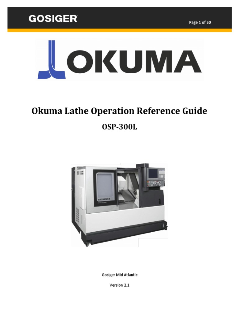 (P300L) Okuma Lathe Gosiger InstructionsV2.1 PDF Computer File Tools