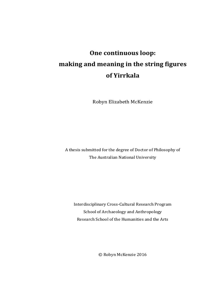 One Continuous Loop PDF Anthropology Hand