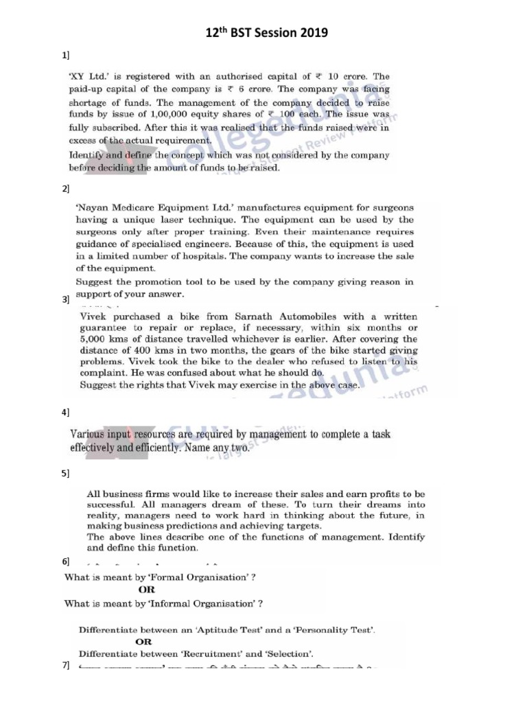 Bst 2019 Ss Sample Paper PDF