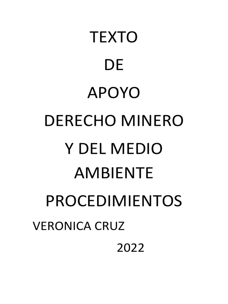 00 Derecho Minero y Del Medio Ambiente | PDF | Propiedad | Minería