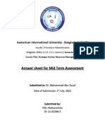 Answer Sheet For Mid Term Assessment: Aamerican International University - Bangladesh (AIUB)