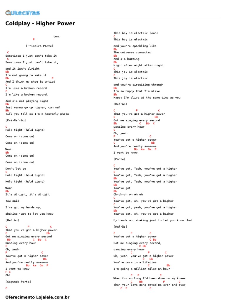 Coldplay Higher Power Uke Cifras Pdf