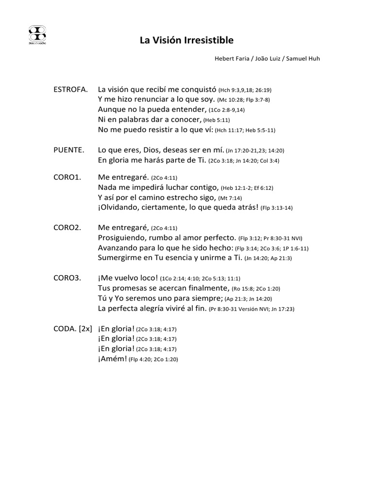 La Visión Irresistible Letra y Acordes | PDF | Felicidad | Metafísica