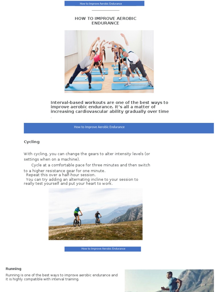 How To Improve Aerobic Endurance PDF Aerobic Exercise High