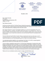 Letter To Kennedy NYS Thruway Toll Hike