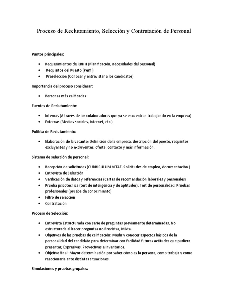 Proceso de Reclutamiento | PDF | Reclutamiento | Gestión de recursos