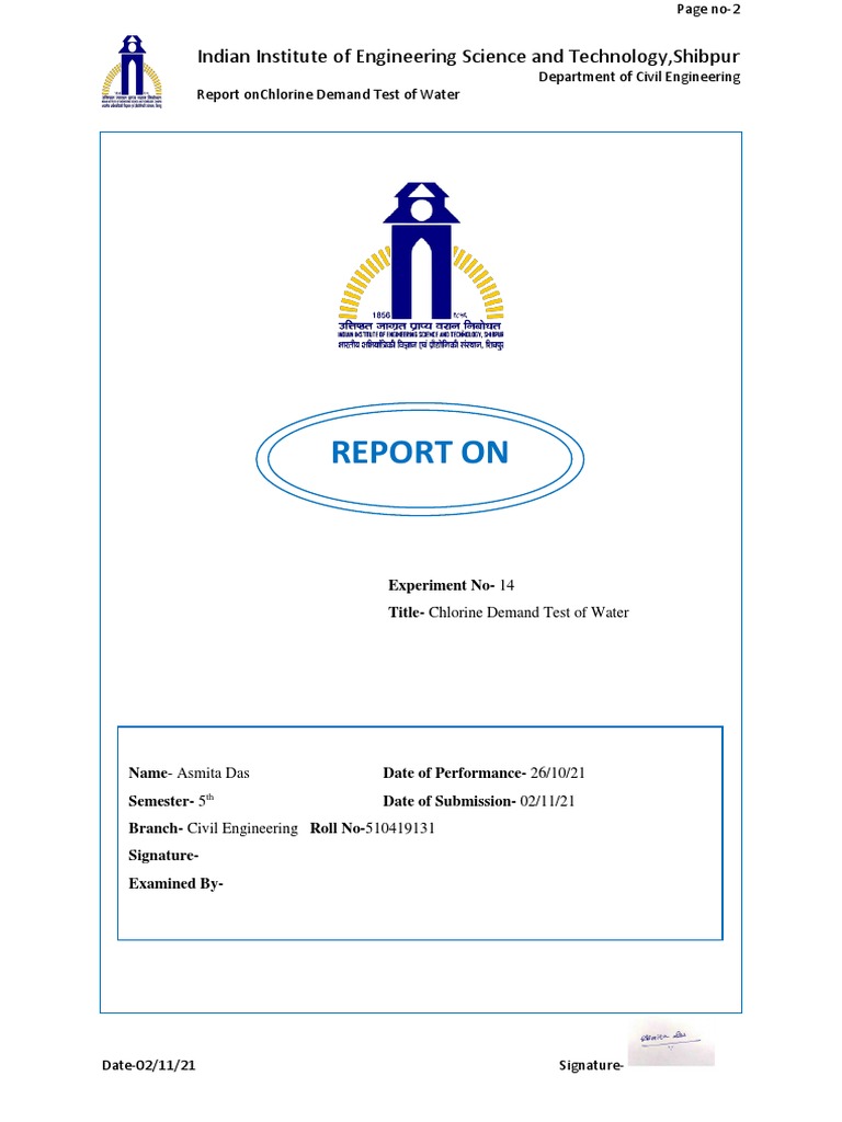 Determining the Chlorine Demand of Water Through Titration and
