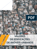 Valores de edificações de imóveis urbanos em São Paulo