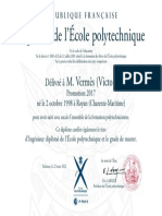 Diplôme de L'école Polytechnique: M. Vermès (Victor)