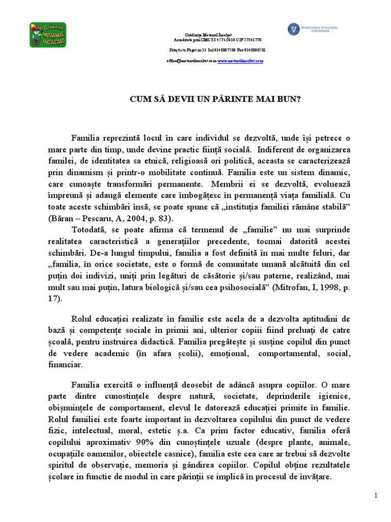 Cum Sa Devii Un Parinte Mai Bun | PDF