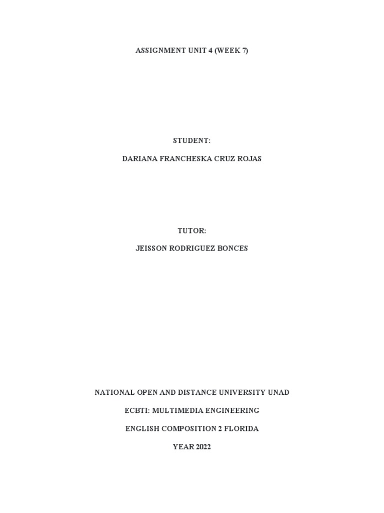 Assignment Unit 4 | PDF | Language Arts & Discipline | Technology ...