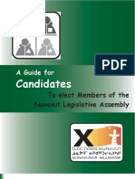 A Guide For Candidates To Elect Members of The Nunavut Legislative Assembly