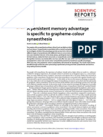 A Persistent Memory Advantage Is Specific To Grapheme-Colour Synaesthesia