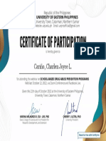 Certificate For Cari?o, Charlen Joyce L. For "Evaluation Form - Illegal D... "