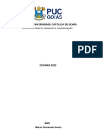 Pontifícia Universidade Católica de Goiás: Escola de Direito, Negócio E Comunicação