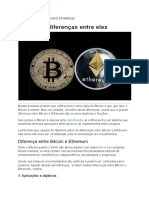 Diferença Entre Bitcoin e Ethereum