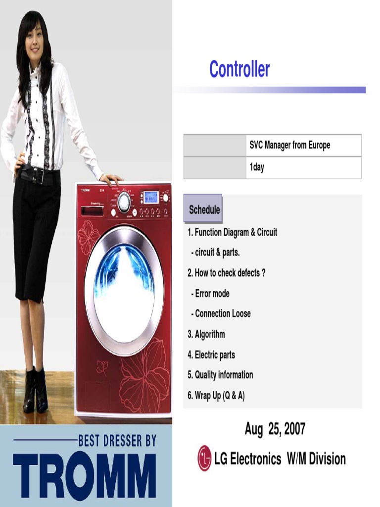 LG Tromm Washing Machine Controller Training Manual 2007 PDF Vacuum