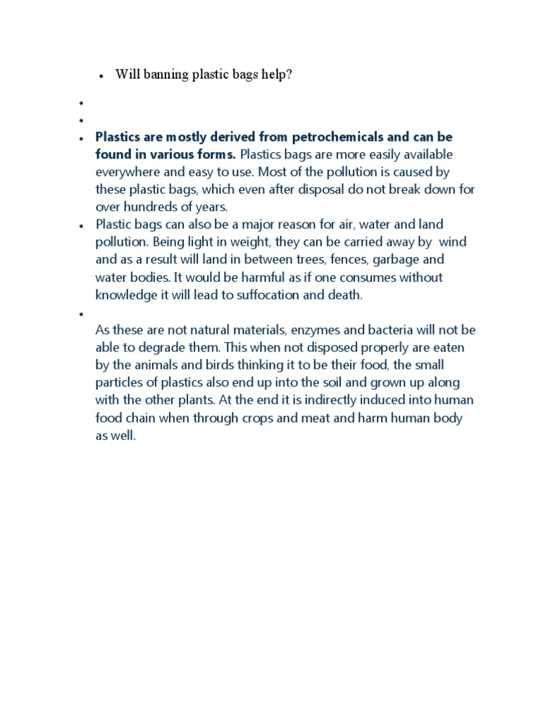 Will Banning Plastic Bags Help PDF