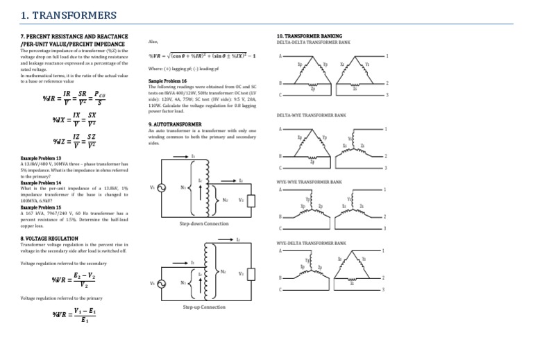 Transformers Percent Impedance, Voltage Regulation and Banking PDF