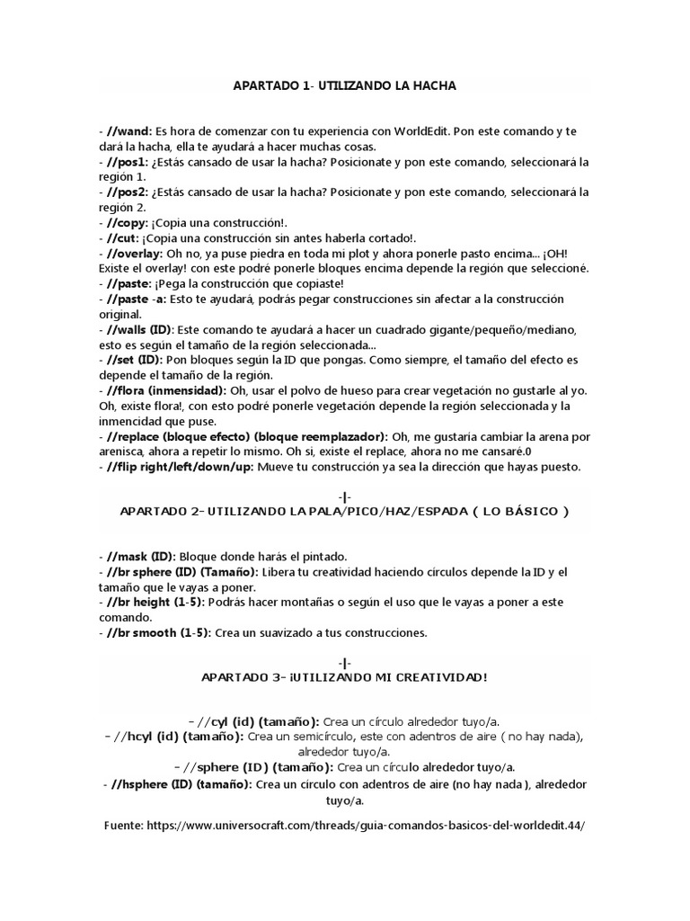 World edit comandos pdf